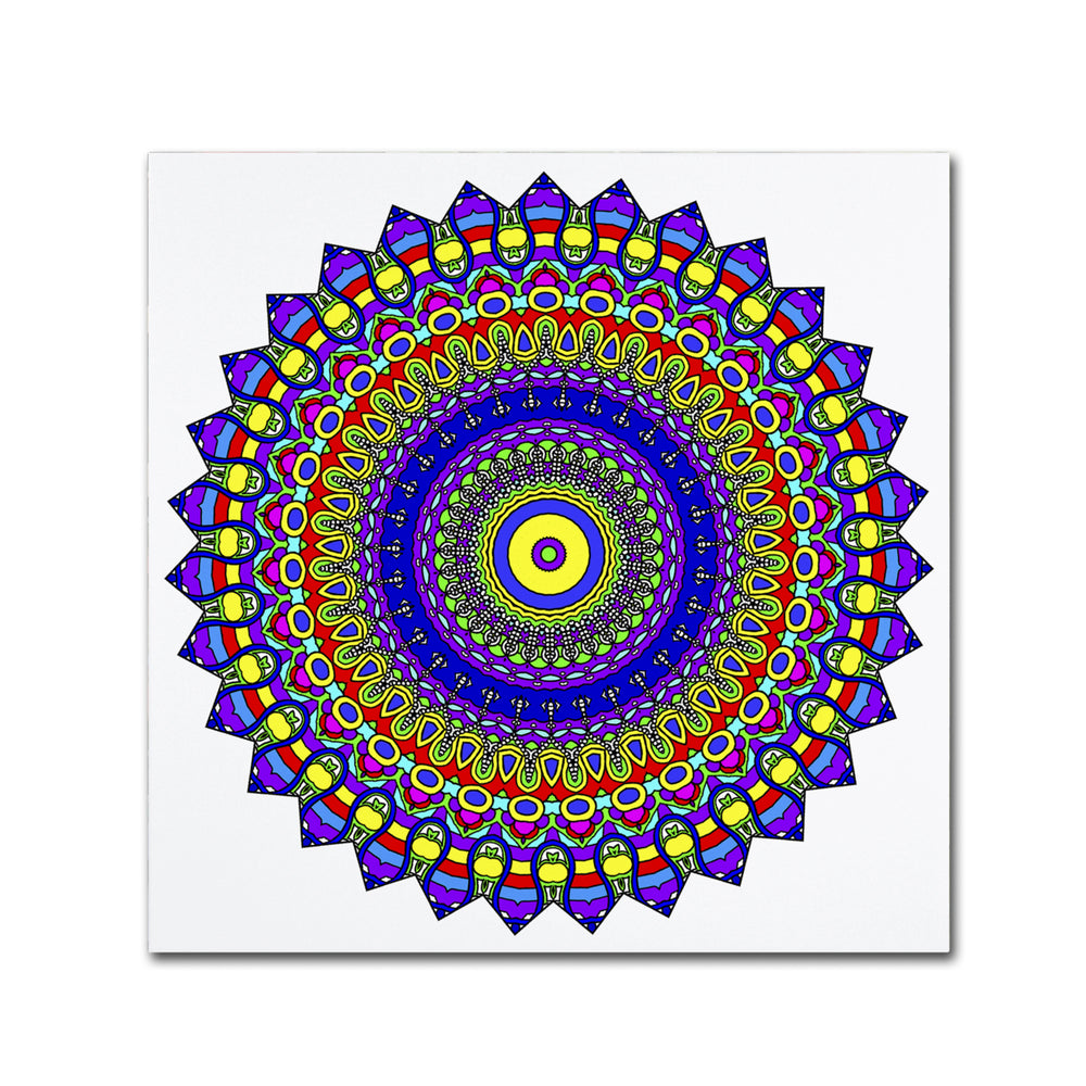 Kathy G. Ahrens Nights Mandala in Blue Huge Canvas Art 35 x 35 Image 2