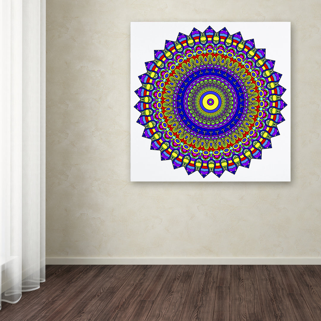 Kathy G. Ahrens Nights Mandala in Blue Huge Canvas Art 35 x 35 Image 4