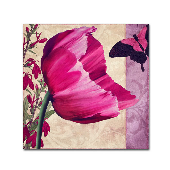 Color Bakery  Pink Poppy II  Huge Canvas Art 35 x 35 Image 1