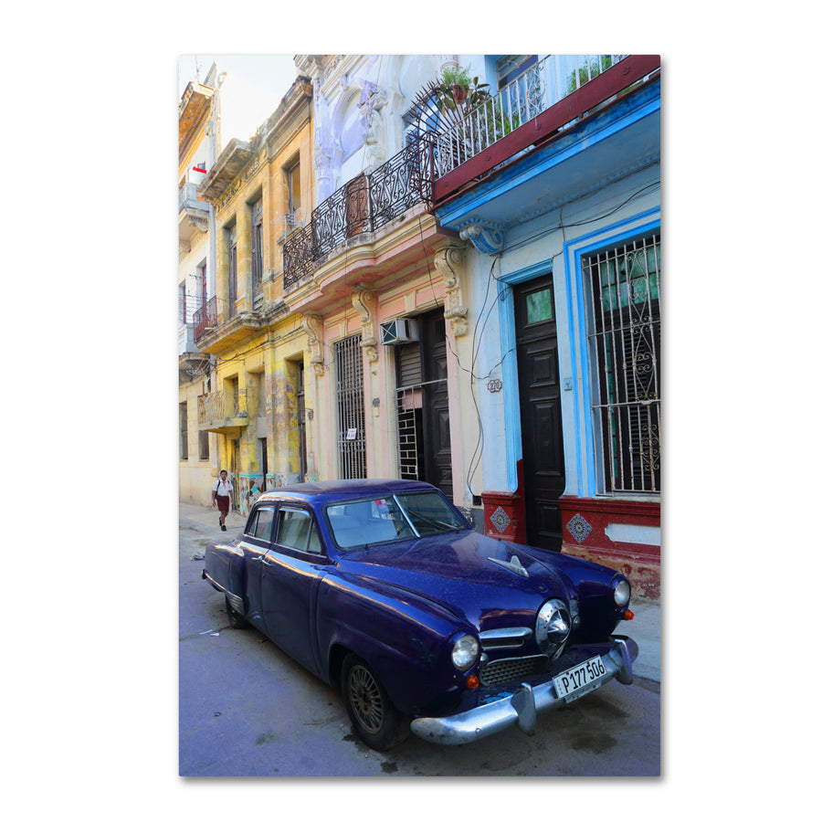 Masters Fine Art Vatage Blue Studebaker in Havana Canvas Art 16 x 24 Image 1