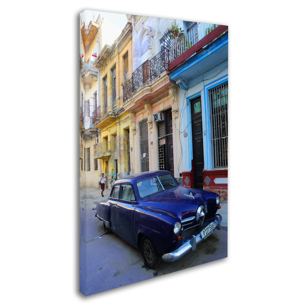 Masters Fine Art Vatage Blue Studebaker in Havana Canvas Art 16 x 24 Image 2