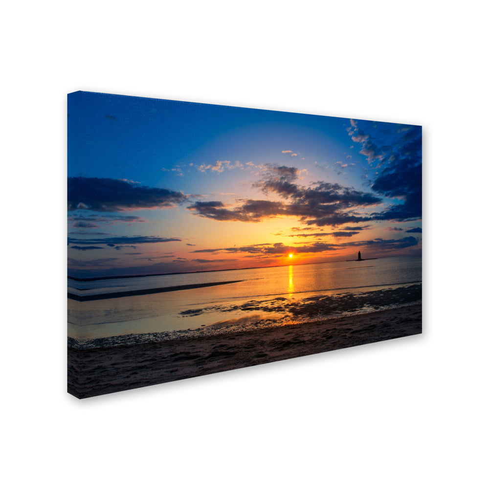 PIPA Fine Art Sunset Breakwater Lighthouse Canvas Art 16 x 24 Image 2