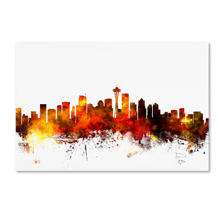 Michael Tompsett Seattle Washington Skyline III Canvas Art 16 x 24 Image 1