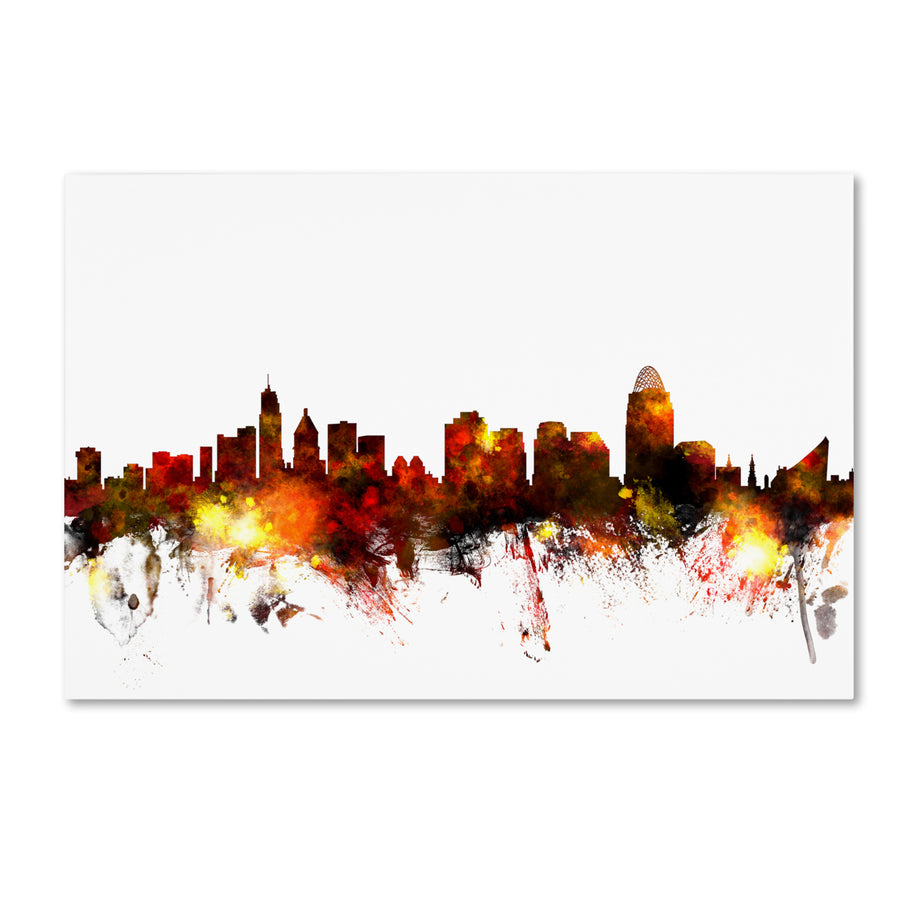 Michael Tompsett Cincinnati Ohio Skyline III Canvas Art 16 x 24 Image 1