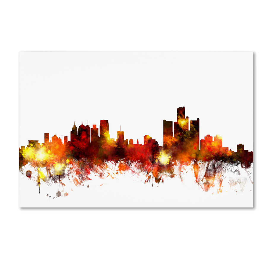Michael Tompsett Detroit Michigan Skyline III Canvas Art 16 x 24 Image 1
