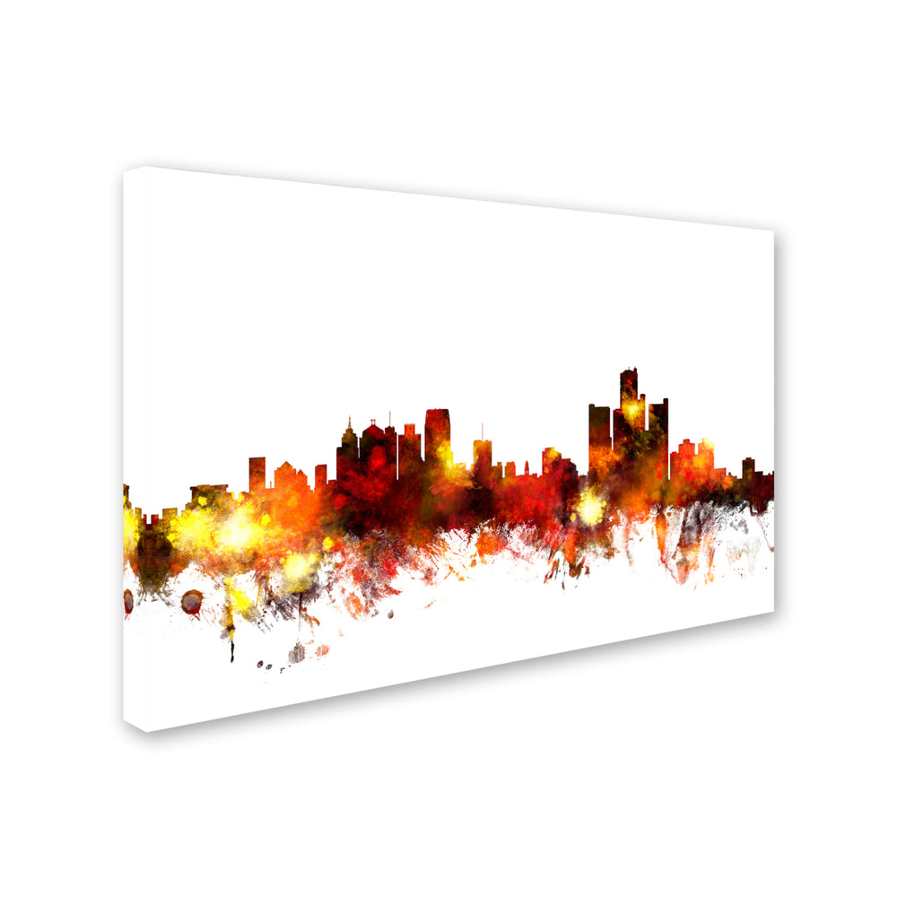Michael Tompsett Detroit Michigan Skyline III Canvas Art 16 x 24 Image 2
