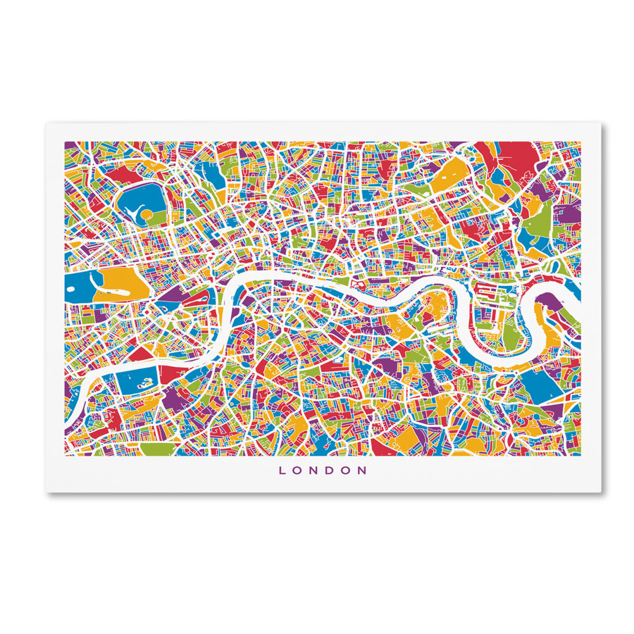 Michael Tompsett London England Street Map Canvas Art 16 x 24 Image 1