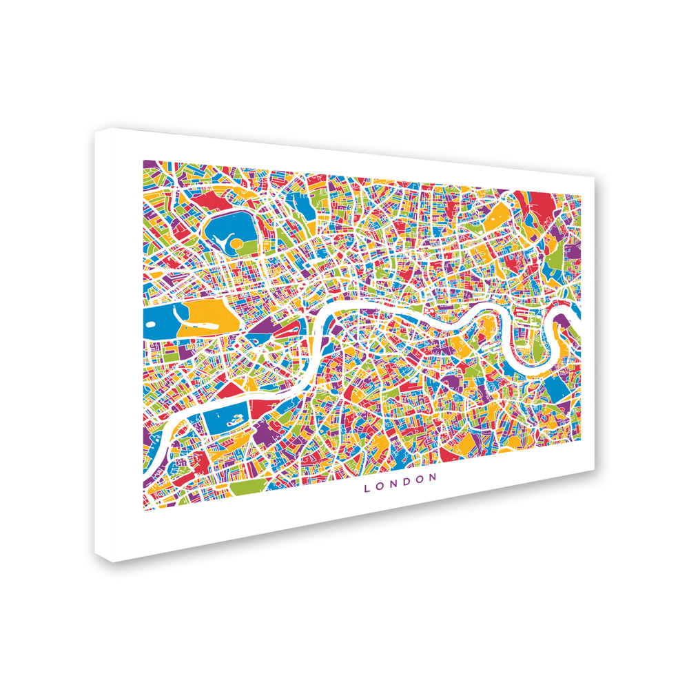 Michael Tompsett London England Street Map Canvas Art 16 x 24 Image 2
