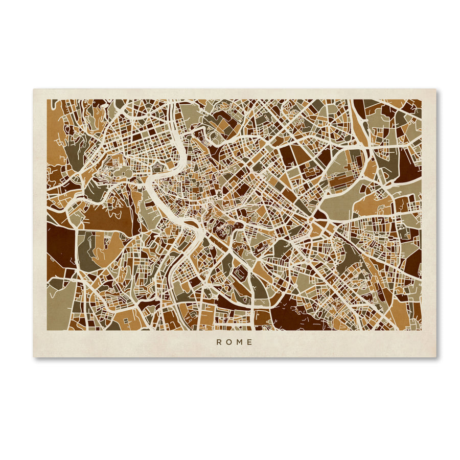 Michael Tompsett Rome Italy Street Map Canvas Art 16 x 24 Image 1