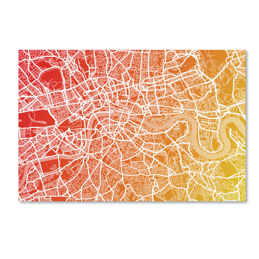 Michael Tompsett London England Street Map Art  Canvas Art 16 x 24 Image 1