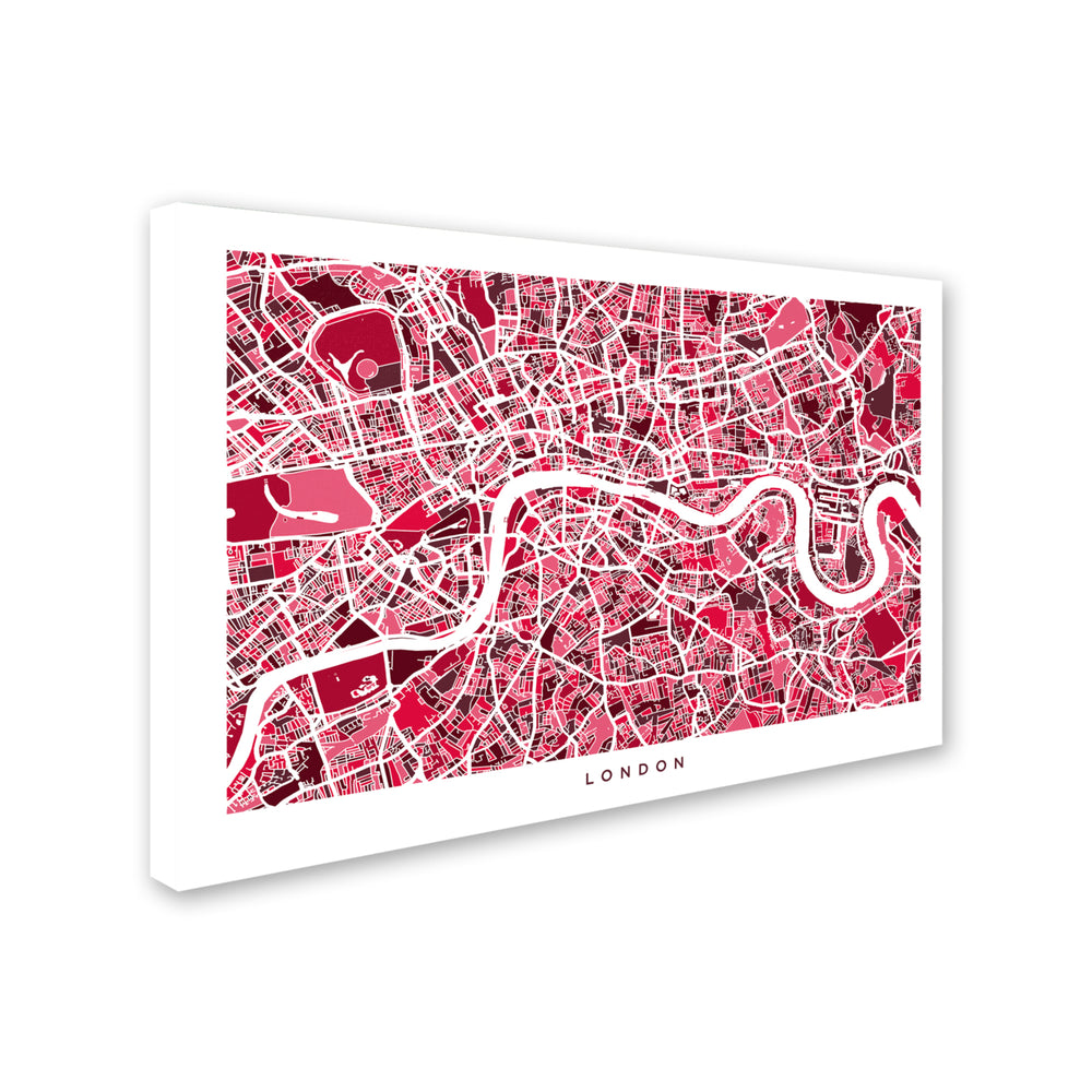 Michael Tompsett London England Street Map 4 Canvas Art 16 x 24 Image 2