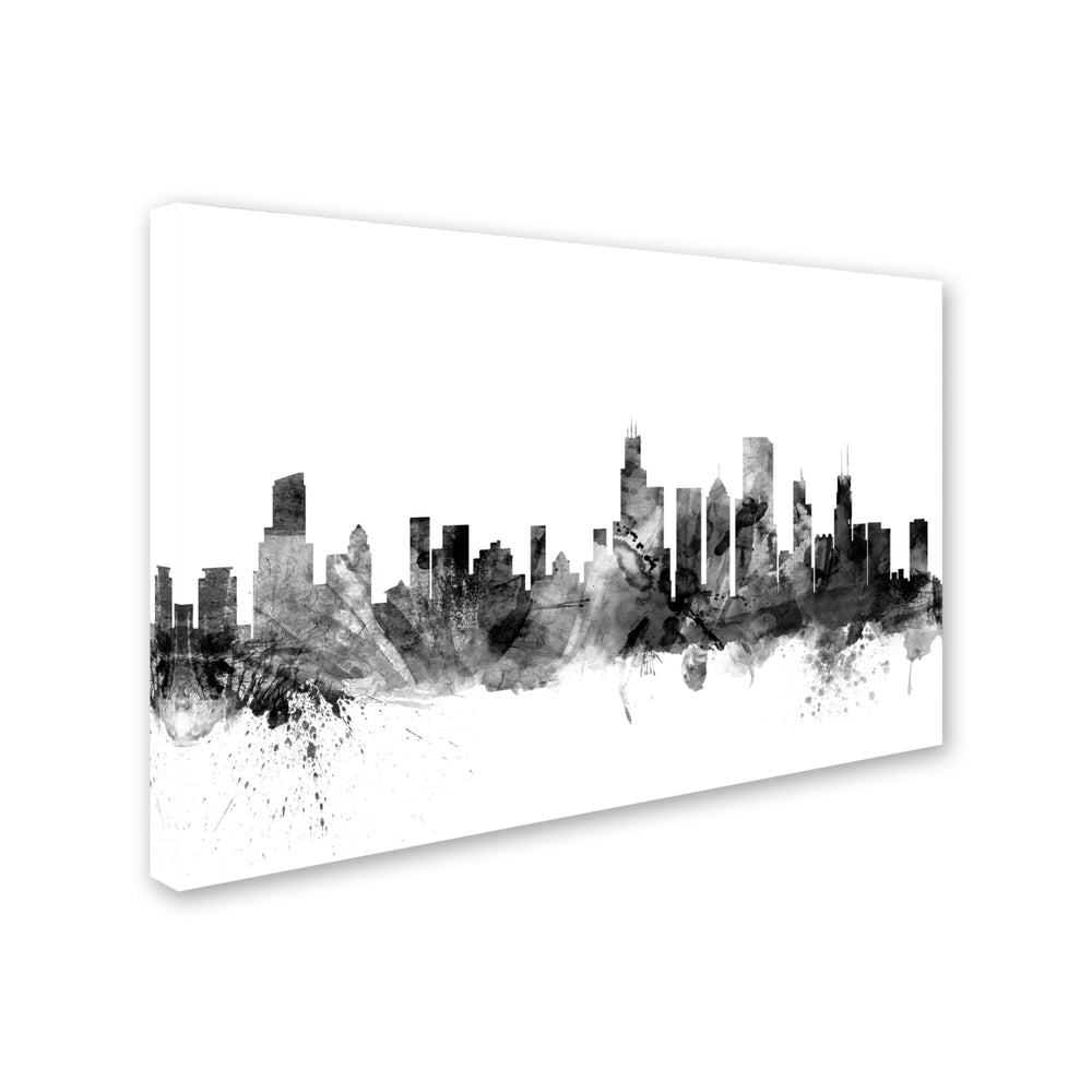 Michael Tompsett Chicago Illinois Skyline BandW Canvas Art 16 x 24 Image 2