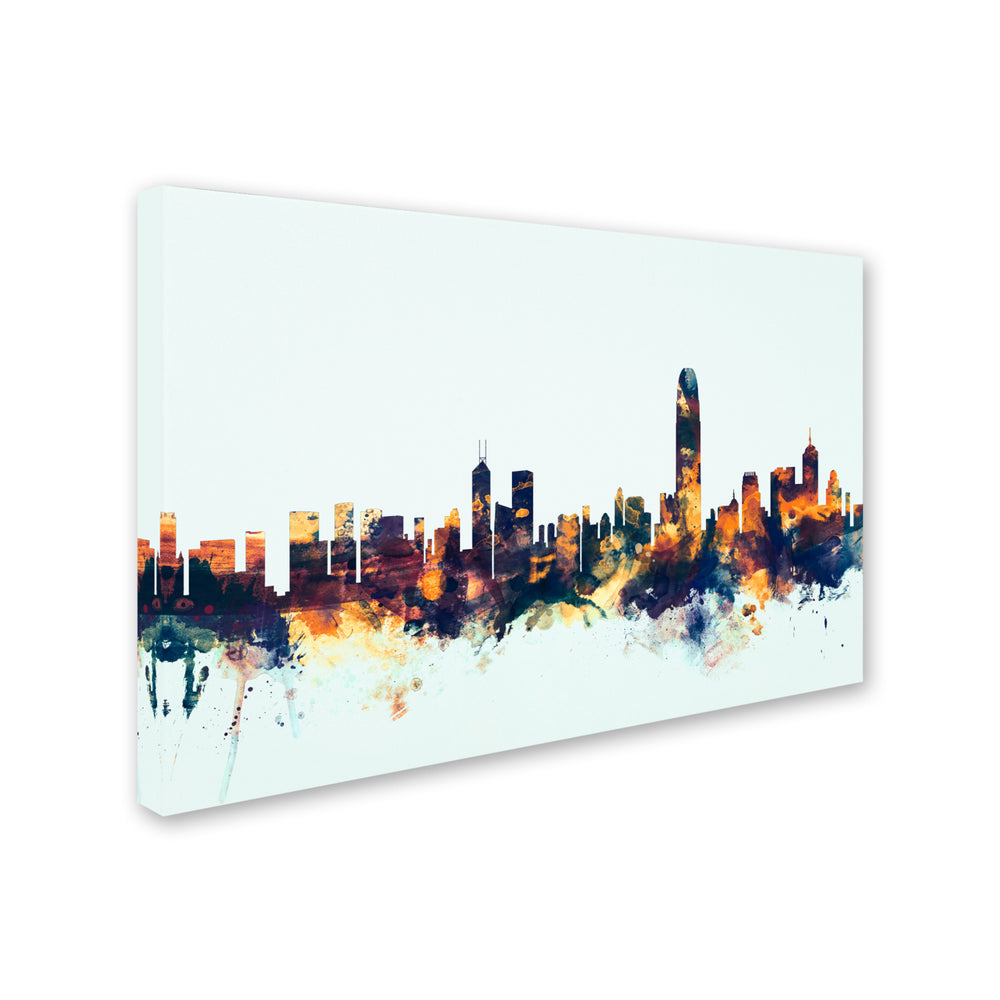 Michael Tompsett Hong Kong Skyline Blue Canvas Art 16 x 24 Image 2