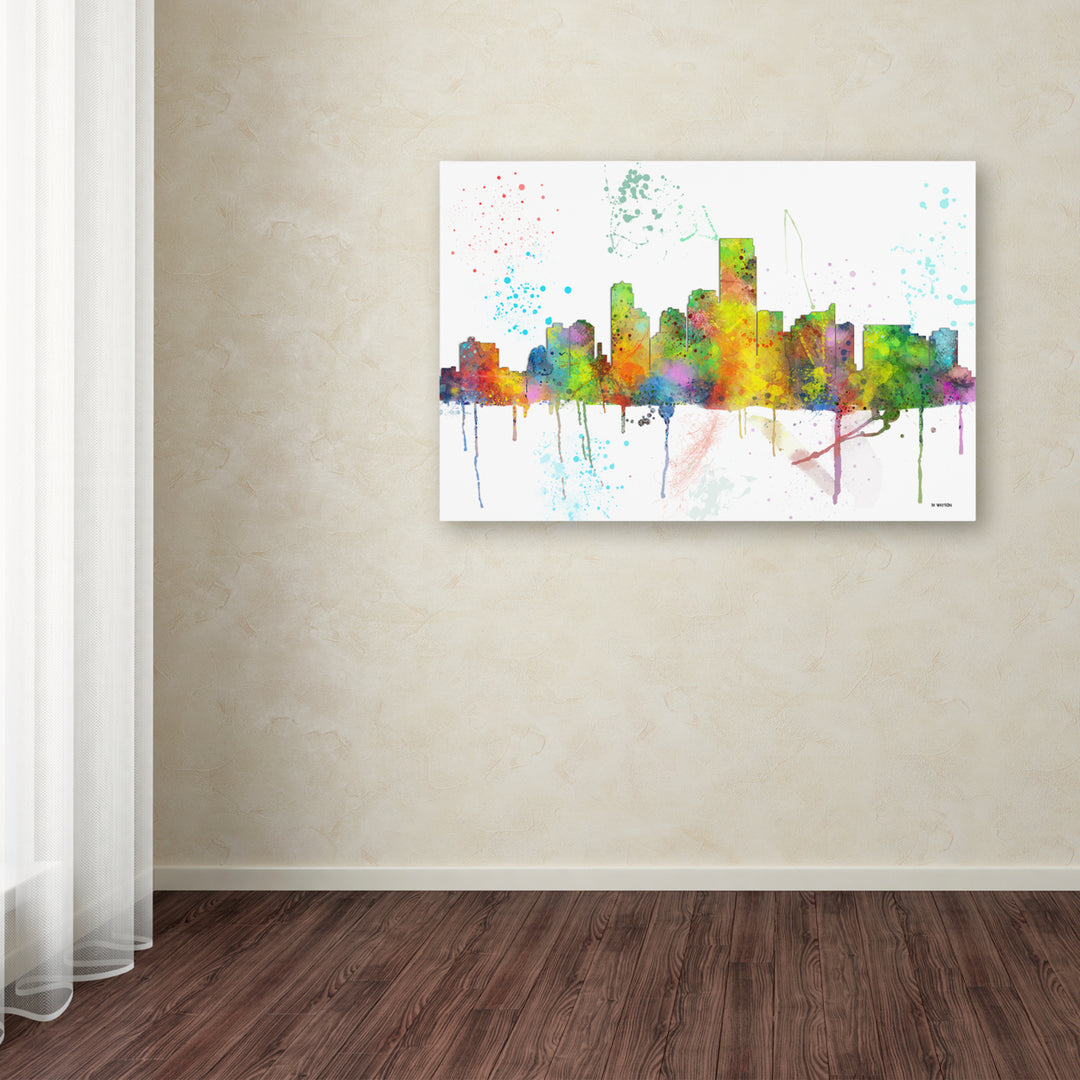 Marlene Watson Jersey City  Jersey Skyline Mclr-1 Canvas Art 16 x 24 Image 3