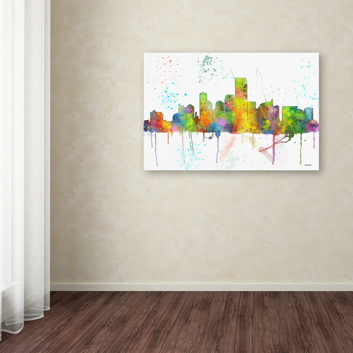 Marlene Watson Jersey City  Jersey Skyline Mclr-1 Canvas Art 16 x 24 Image 3