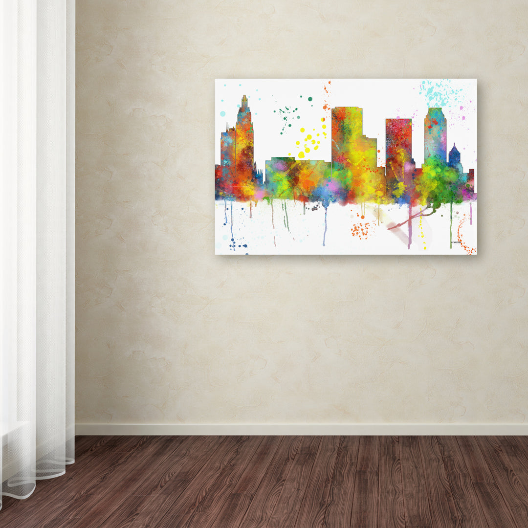Marlene Watson Tulsa Oklahoma Skyline Mclr-1 Canvas Art 16 x 24 Image 3