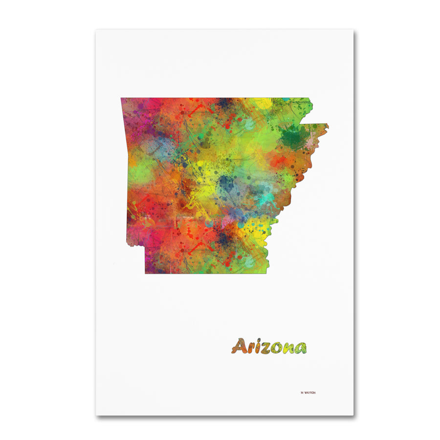 Marlene Watson Arizona State Map-1 Canvas Art 16 x 24 Image 1