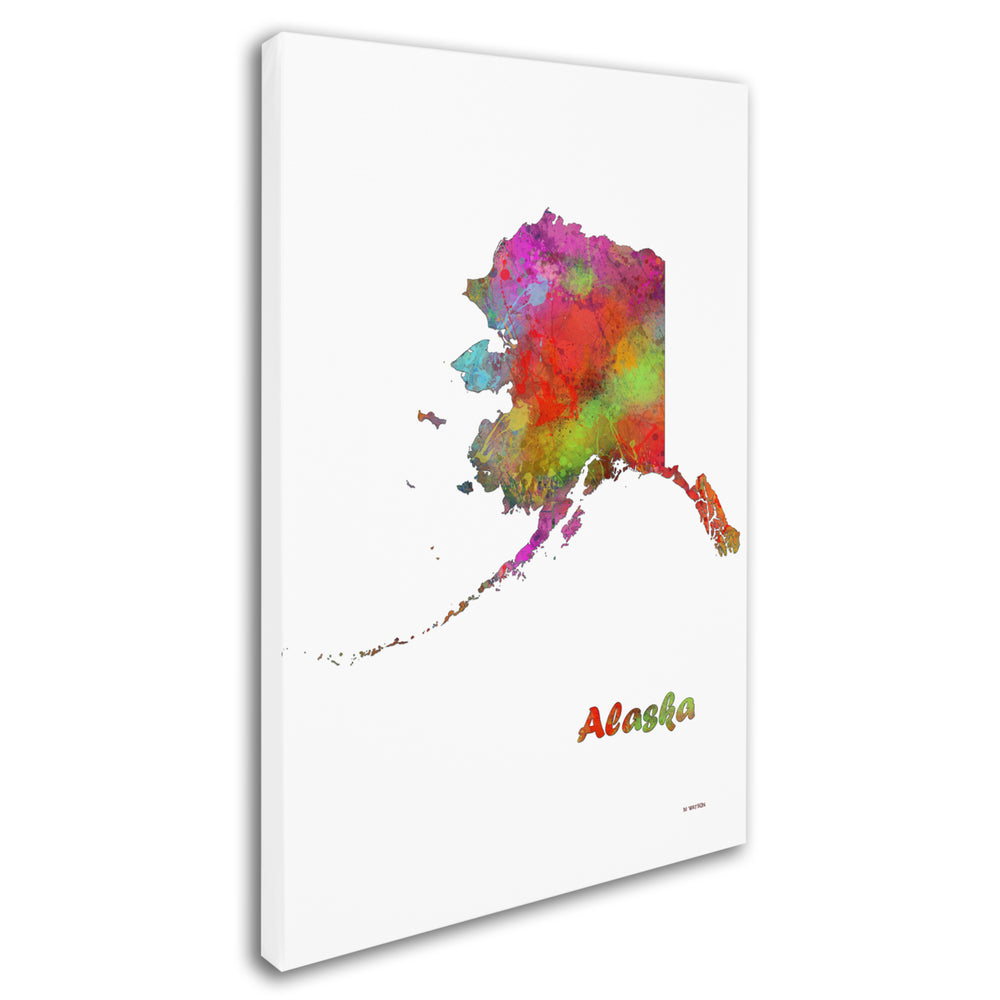Marlene Watson Alaska State Map-1 Canvas Art 16 x 24 Image 2