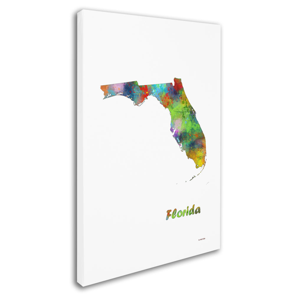 Marlene Watson Florida State Map-1 Canvas Art 16 x 24 Image 2