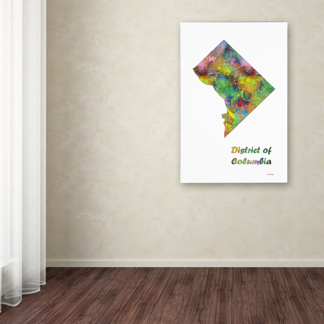 Marlene Watson District of Columbia State Map-1 Canvas Art 16 x 24 Image 3
