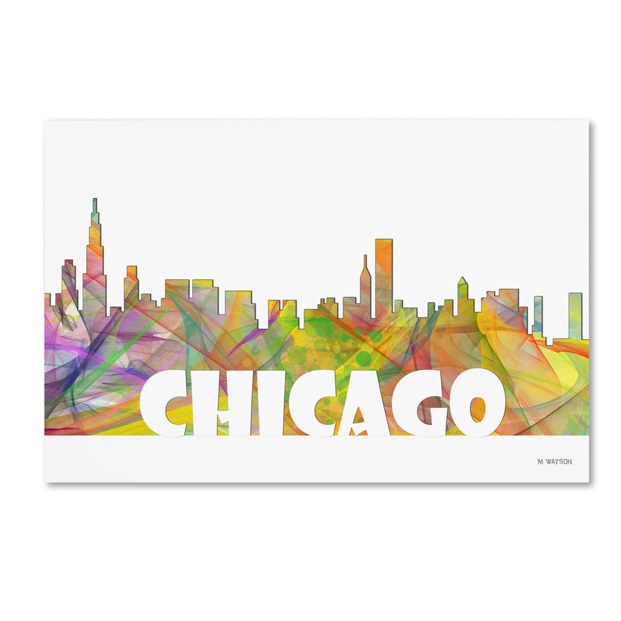 Marlene Watson Chicago Illinois Skyline Mclr-2 Canvas Art 16 x 24 Image 1