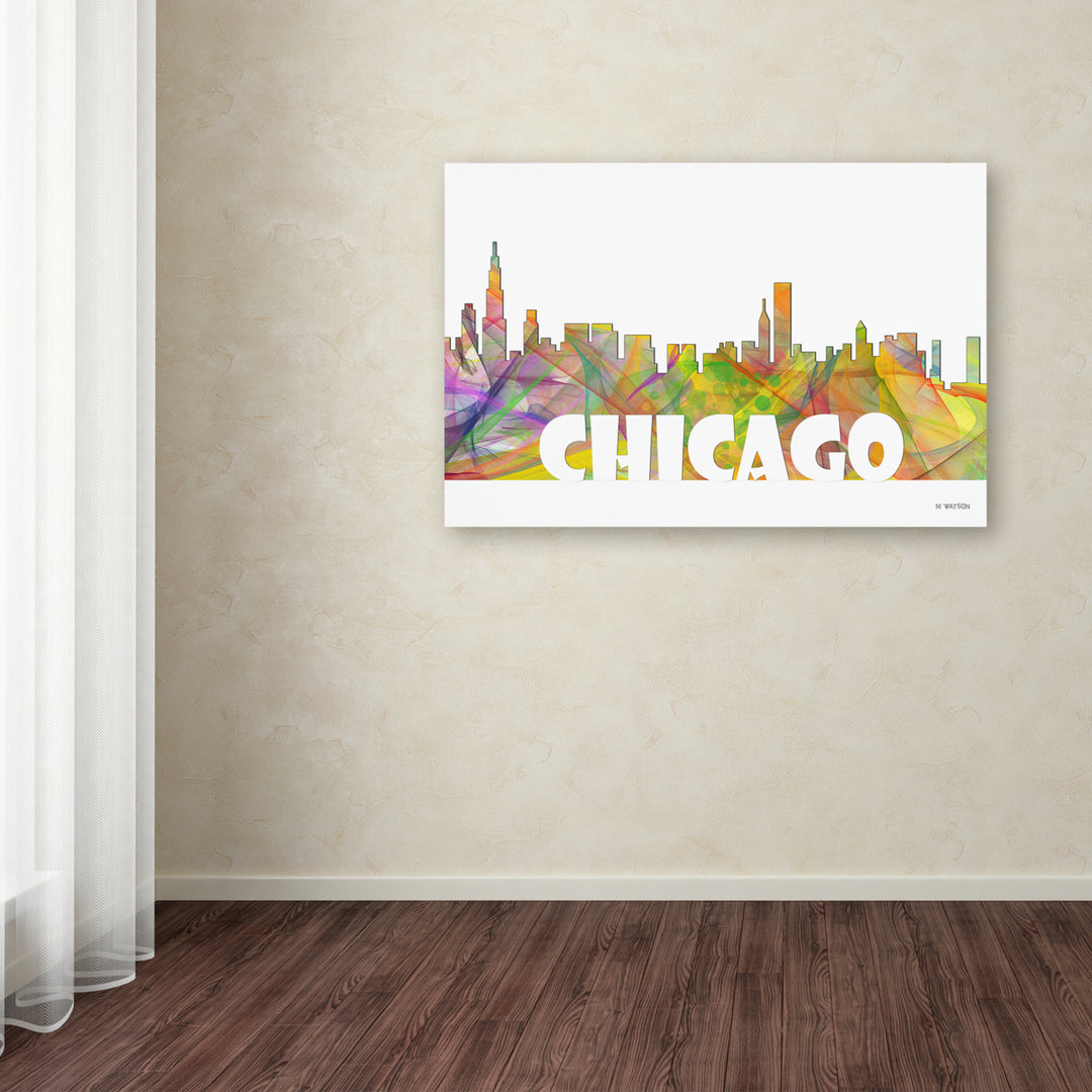 Marlene Watson Chicago Illinois Skyline Mclr-2 Canvas Art 16 x 24 Image 3