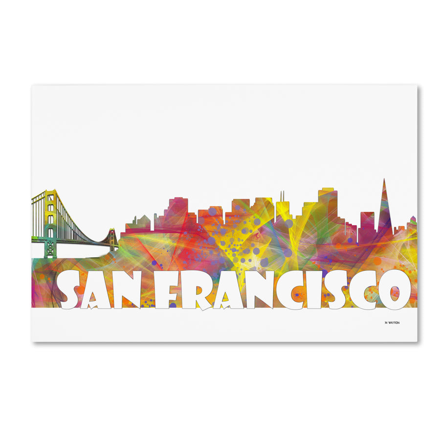 Marlene Watson San Francisco Skyline Mclr-2 Canvas Art 16 x 24 Image 1