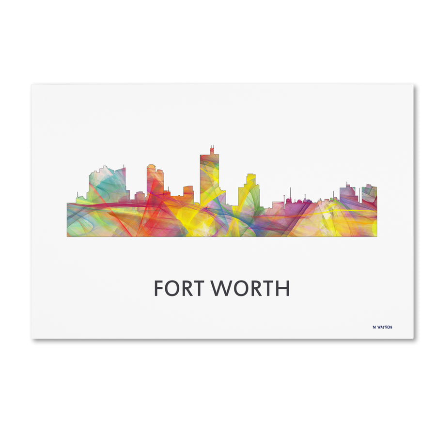 Marlene Watson Fort Worth Texas Skyline WB-1 Canvas Art 16 x 24 Image 1