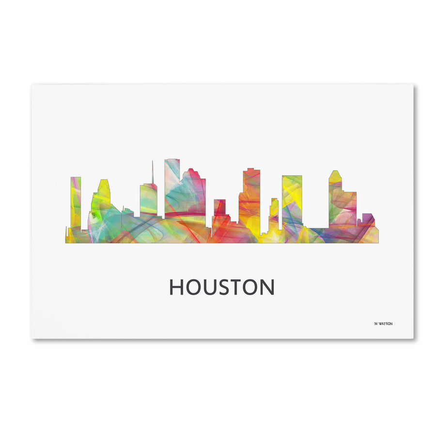 Marlene Watson Houston Texas Skyline WB-1 Canvas Art 16 x 24 Image 1