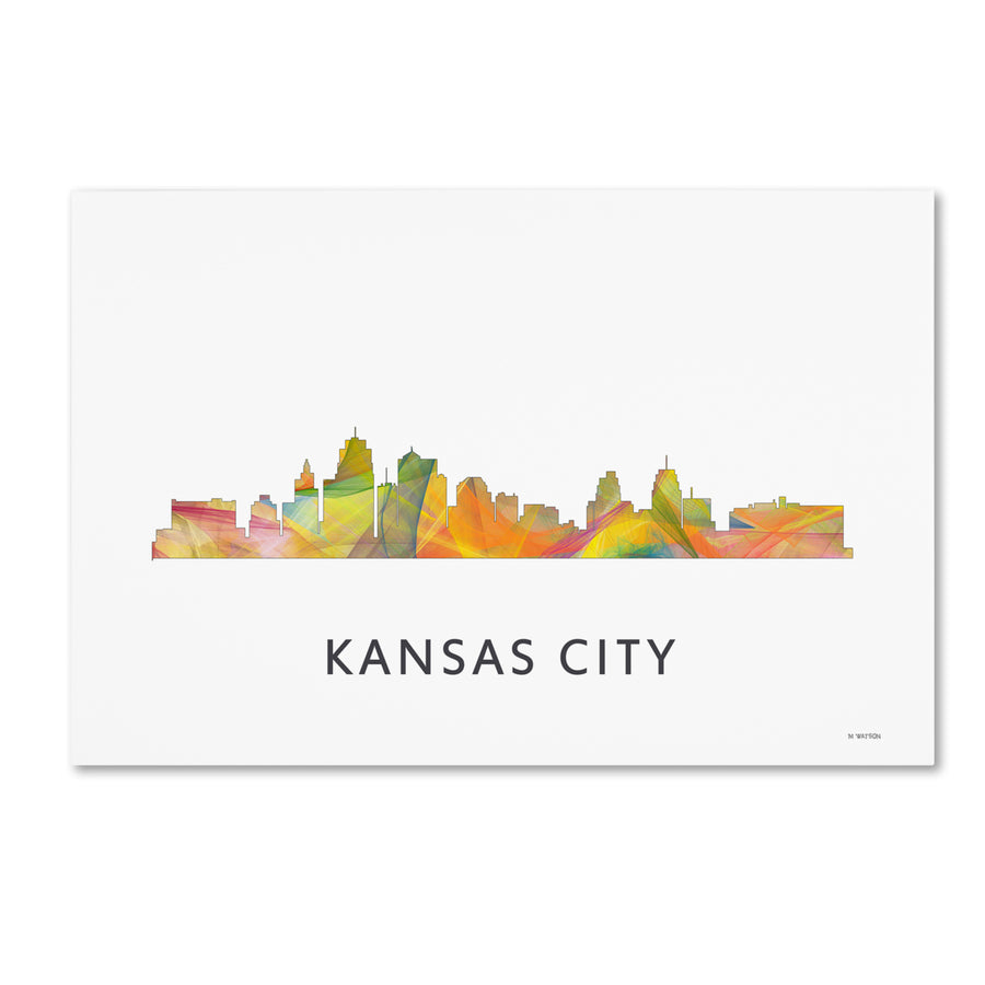 Marlene Watson Kansas City Missouri Skyline WB-1 Canvas Art 16 x 24 Image 1