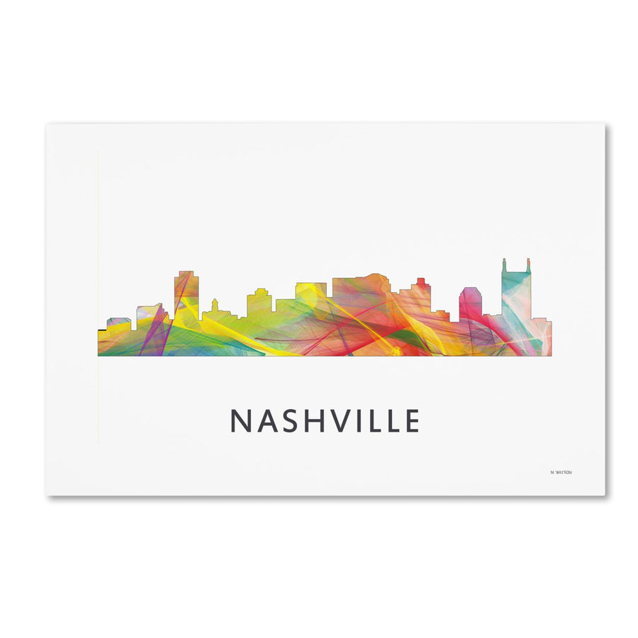 Marlene Watson Nashville Tennessee Skyline WB-1 Canvas Art 16 x 24 Image 1