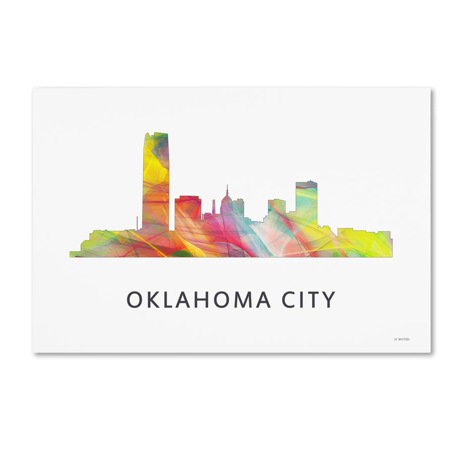 Marlene Watson Oklahoma City Oklahoma Skyline WB-1 Canvas Art 16 x 24 Image 1