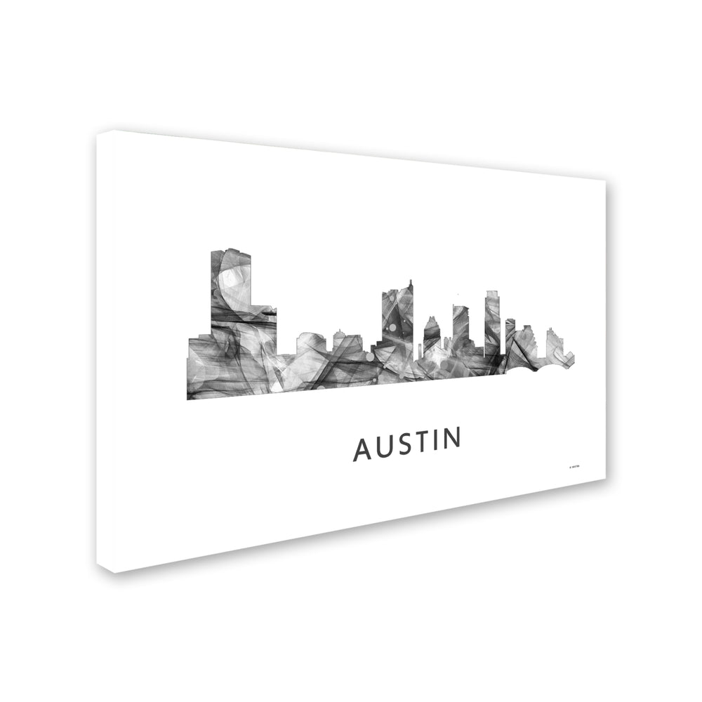 Marlene Watson Austin Texas Skyline WB-BW Canvas Art 16 x 24 Image 2