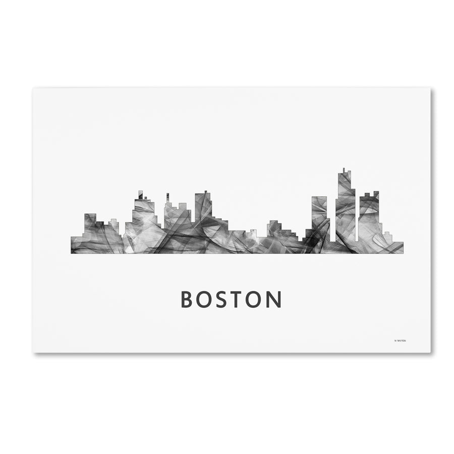 Marlene Watson Boston Mas Skyline WB-BW Canvas Art 16 x 24 Image 1