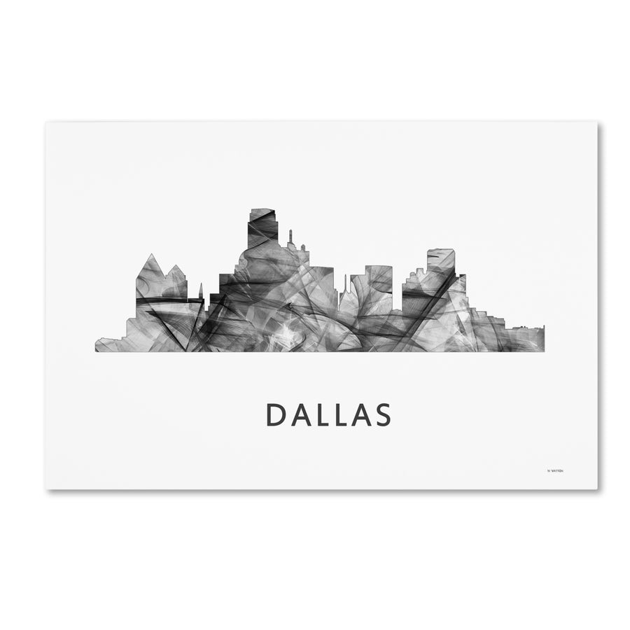 Marlene Watson Dallas Texas Skyline WB-BW Canvas Art 16 x 24 Image 1