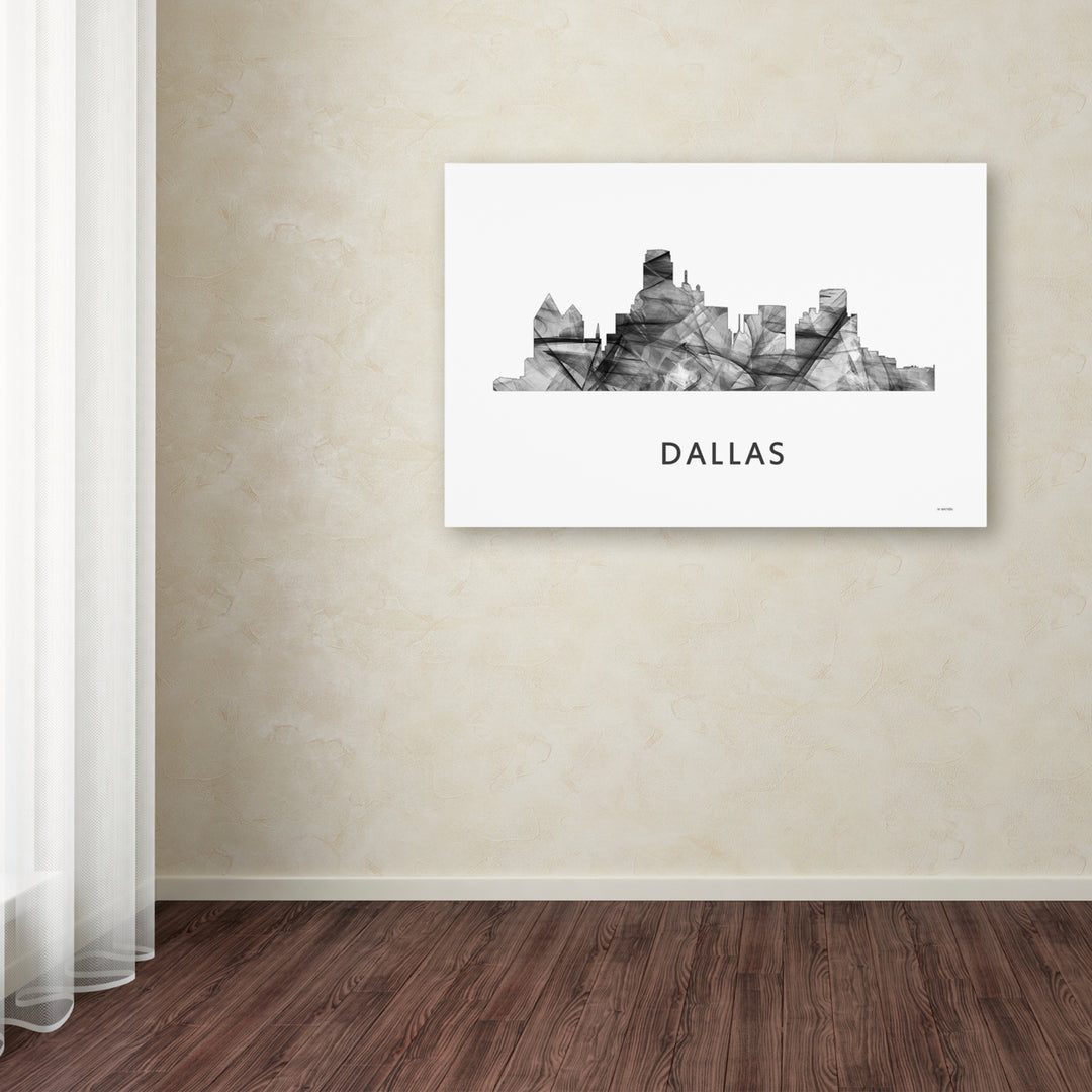 Marlene Watson Dallas Texas Skyline WB-BW Canvas Art 16 x 24 Image 3