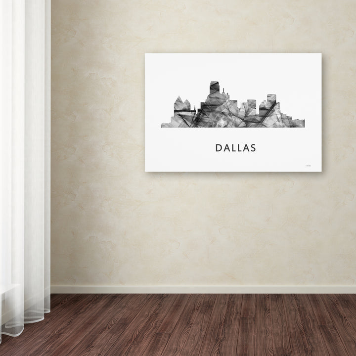 Marlene Watson Dallas Texas Skyline WB-BW Canvas Art 16 x 24 Image 3