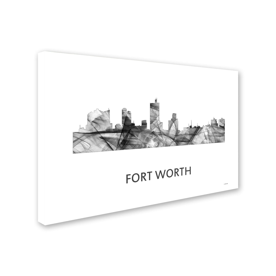 Marlene Watson Fort Worth Texas Skyline WB-BW Canvas Art 16 x 24 Image 2