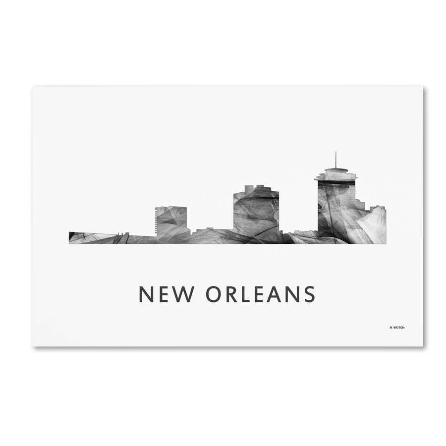 Marlene Watson  Orleans Louisiana Skyline WB-BW Canvas Art 16 x 24 Image 1