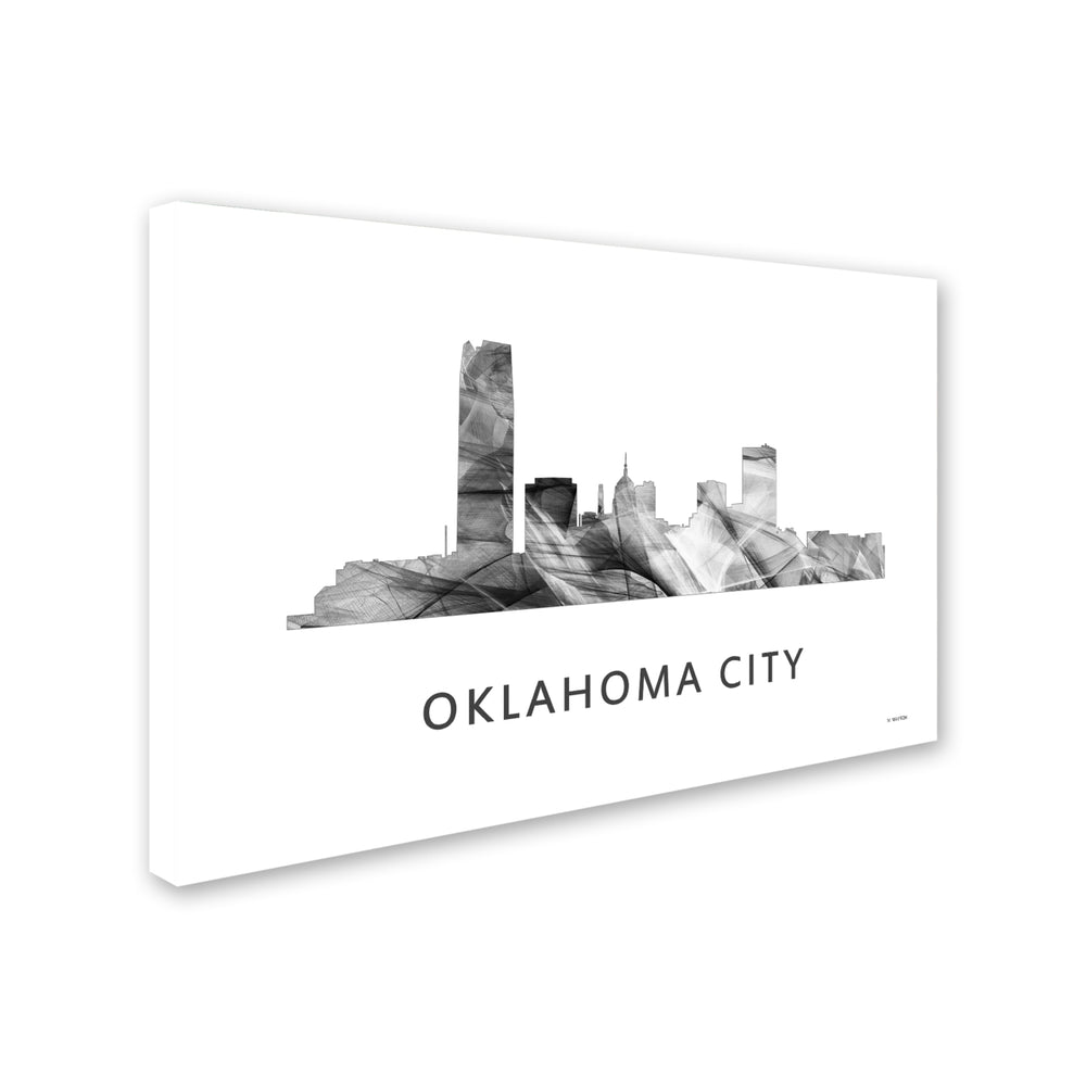 Marlene Watson Oklahoma City Oklahoma Skyline WB-BW Canvas Art 16 x 24 Image 2