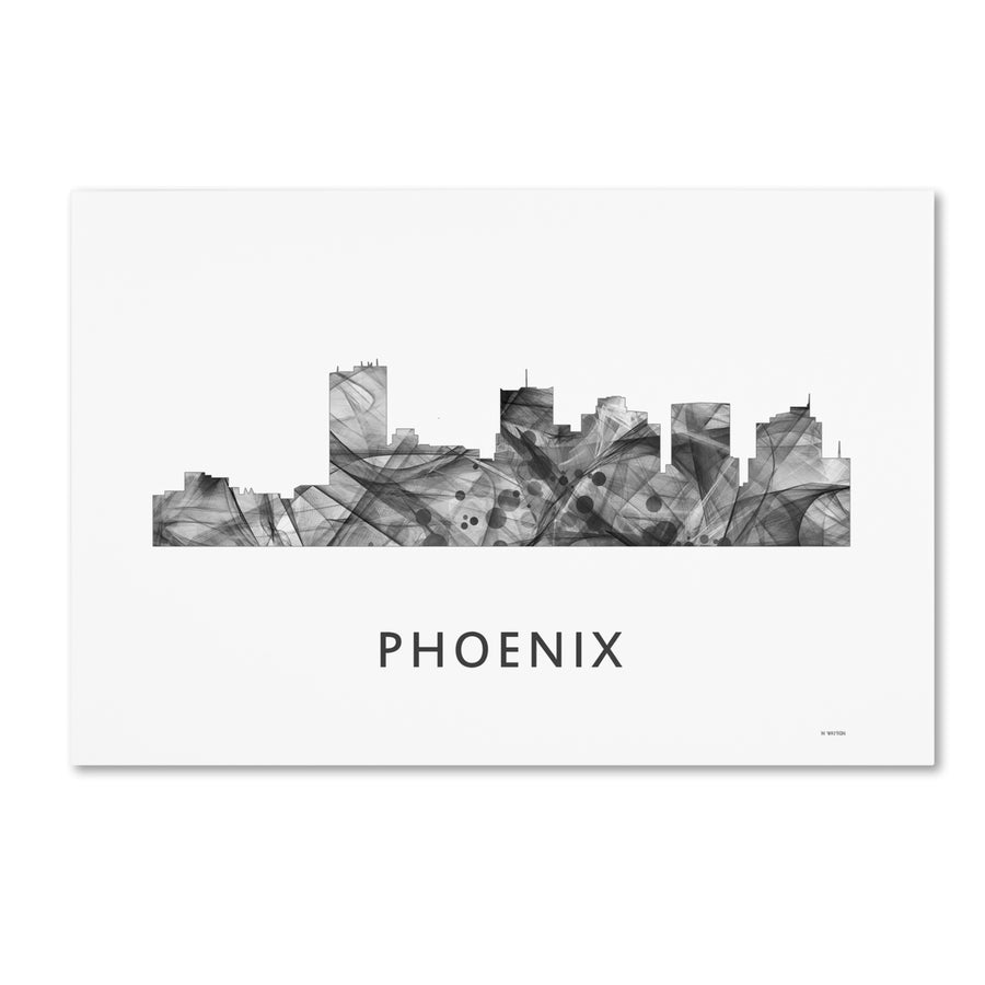 Marlene Watson Phoenix Arizona Skyline WB-BW Canvas Art 16 x 24 Image 1