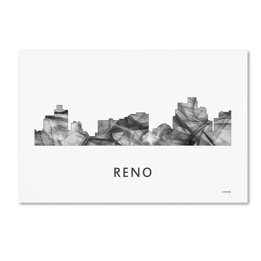 Marlene Watson Reno Nevada Skyline WB-BW Canvas Art 16 x 24 Image 1