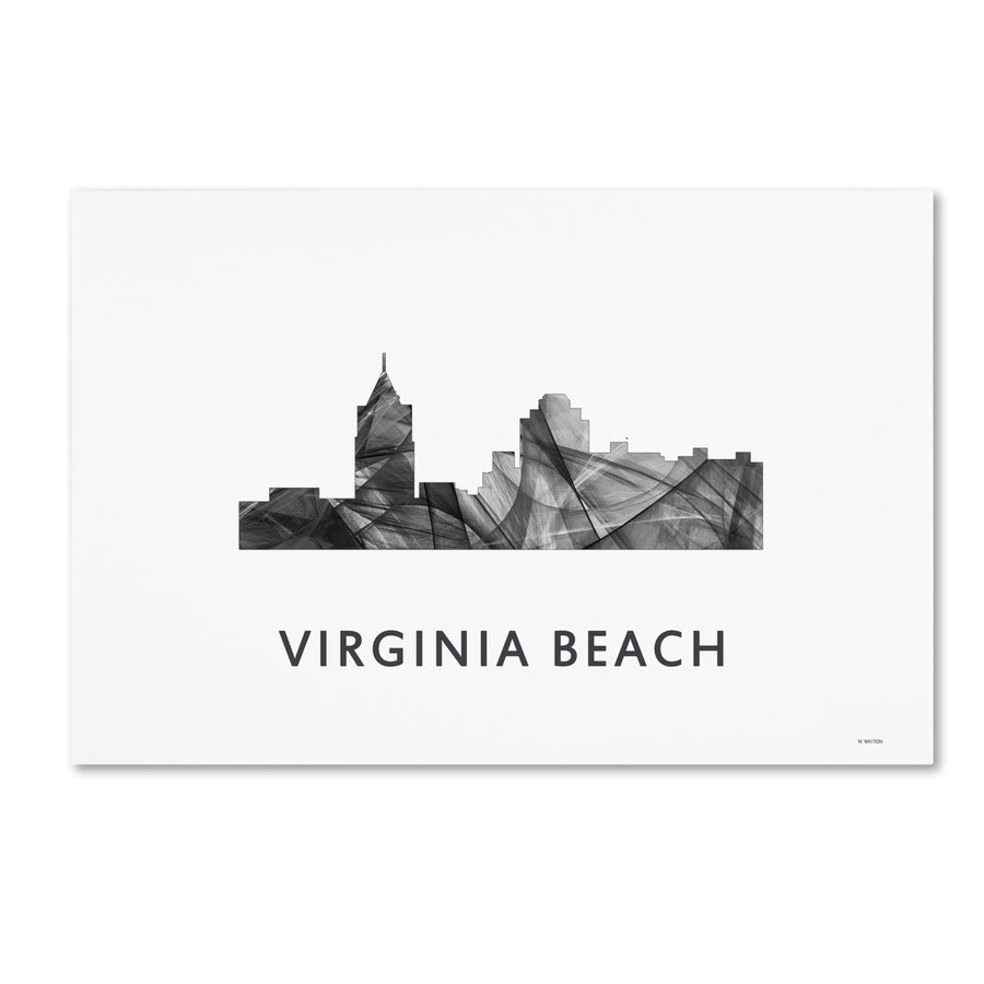 Marlene Watson Virginia Beach Virginia Skyline WB-BW Canvas Art 16 x 24 Image 1
