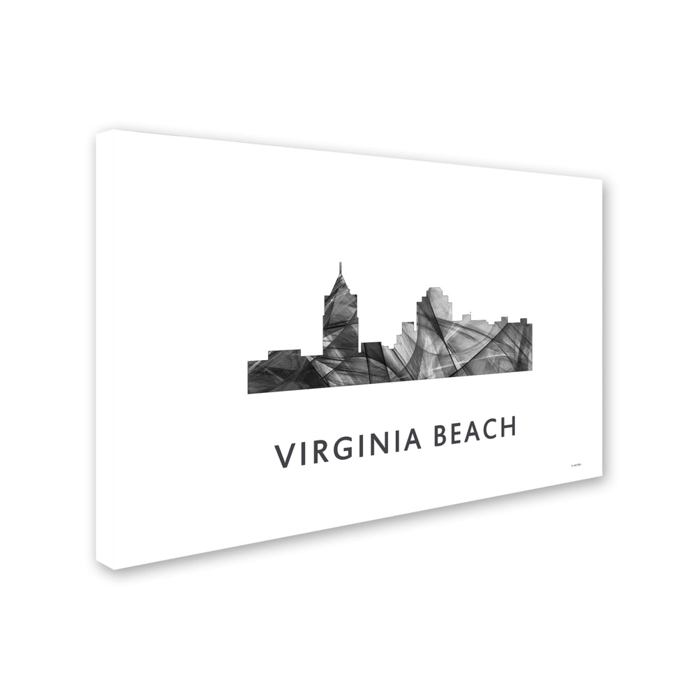 Marlene Watson Virginia Beach Virginia Skyline WB-BW Canvas Art 16 x 24 Image 2