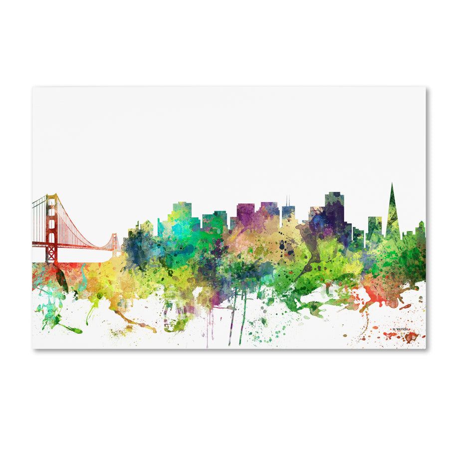 Marlene Watson San Francisco California Skyline SP Canvas Art 16 x 24 Image 1