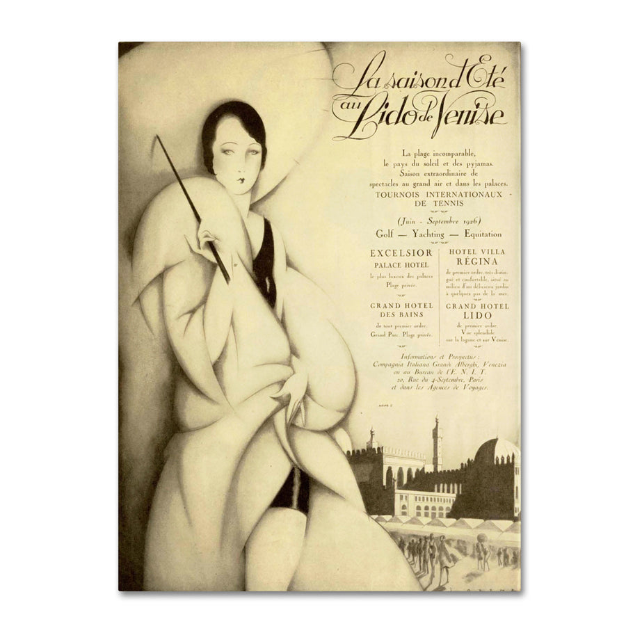 Vintage Apple Collection Venise Hotel Canvas Art 18 x 24 Image 1