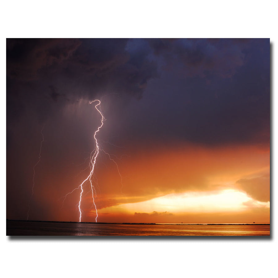 Kurt Shaffer; Lightning Sunset IV Canvas Art 18 x 24 Image 1