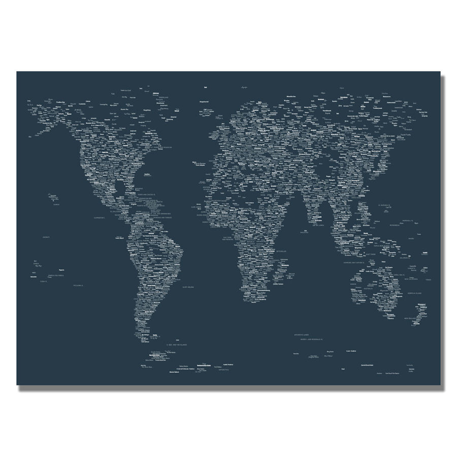 Michael Tompsett Font World Map VI Canvas Art 18 x 24 Image 1