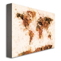 Michael Tompsett Bronze Paint Splash World Map Canvas Art 18 x 24 Image 3