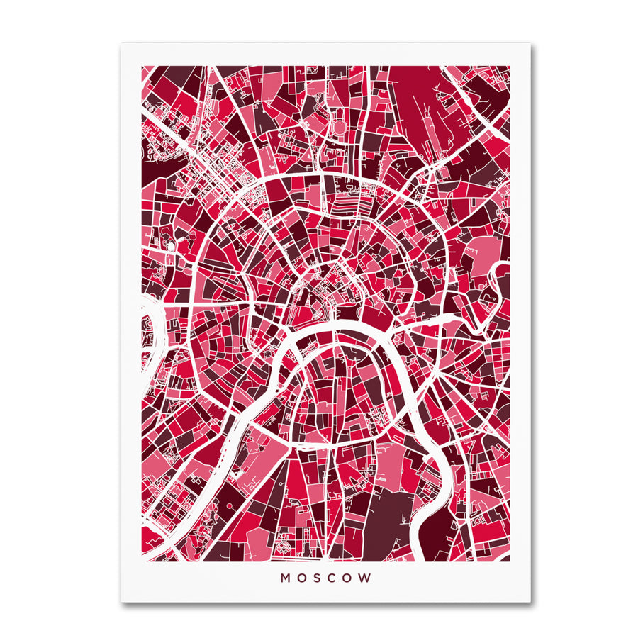 Michael Tompsett Moscow City Street Map IV Canvas Art 18 x 24 Image 1